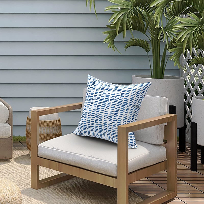 LVTXIII 2 Pack Outdoor Pillow Covers ONLY 18x18 Inch, Water-Repellent Square Decorative Cushion Covers for Patio Furniture, Garden, Sofa, Palm Blue - Image 4